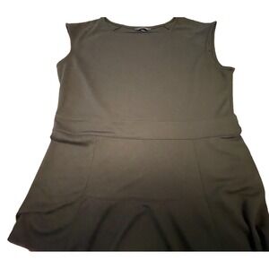 Lands End Dress Womens Large Black Sleeveless Classic Basic